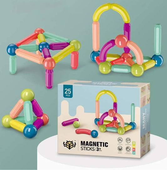 Educational Magnetic Sticks - 25 Pieces